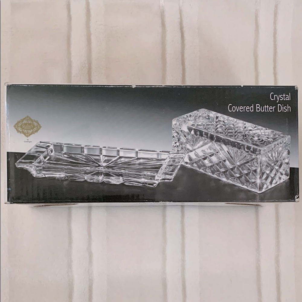 Shannon Crystal by Godinger Crystal Covered Butter Dish